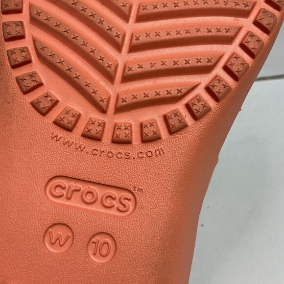 Women's Crocs Size 10 Tropical Leaf Print Flip Flops - Picture 4 of 8